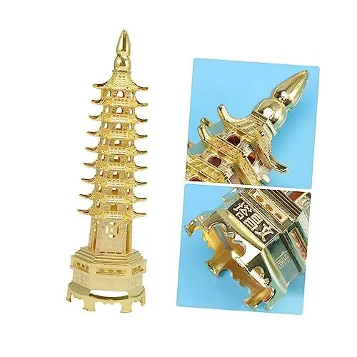 Produktbild: Operitacx 9-schicht Metall Dekoration Handwerk Figurine Home Decor Turm Exquisite Verarbeitung Boho Stil für Freunde