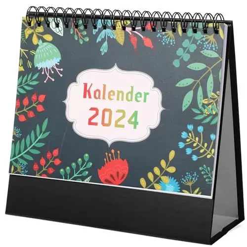 Produktbild: Operitacx Tischkalender 2024 12-Monatiger Deutscher Tischkalender 2024 Kalender Planer Stehkalender Bürobedarf