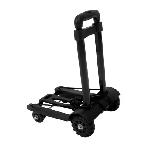 Produktbild: Operitacx Sicherer Und Vielseitiger Tragbarer Wagen Zusammenklappbarer Trolley Aus Aluminiumlegierung Kleiner Einkaufswagen Für Reisen Und Den Täglichen Gebrauch