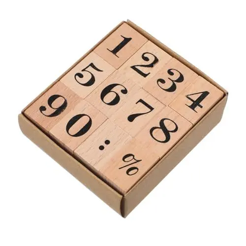 Produktbild: Operitacx Zahlen Holzstempel Set, Zahlenstempel Holz Set, 12 Stück, Umweltfreundliches Holz Und Gummi, Kompakte Größe, Vielseitig Einsetzbar Für Scrapbooking, Kartenplaner, Journaling Und DIY