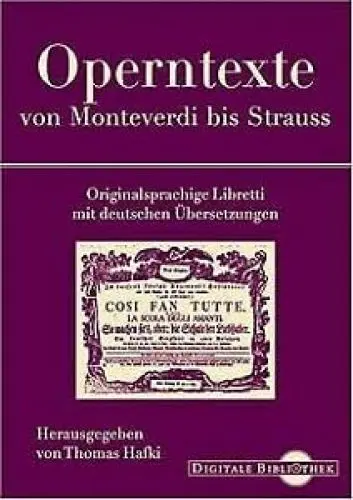 Produktbild: Operntexte von Monteverdi bis Strauss