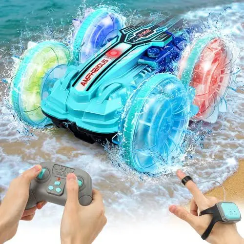 Produktbild: Ophy Amphibienfahrzeug Ferngesteuertes Auto, Ferngesteuertes RC Auto Wasserdicht Spielzeug, Amphibien Wasserdichter RC Stunt, Weihnachten Geschenke Spielzeug ab 3 4 5 6 7 8 9 Jahre