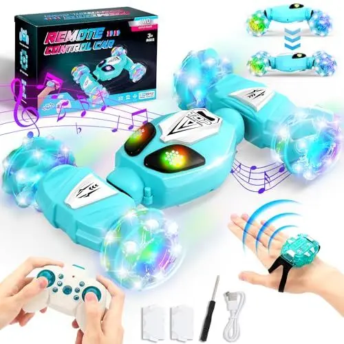 Produktbild: Ophy Ferngesteuertes Auto, 2.4 Ghz Stunt RC Car Auto Handgesteuertes mit Musik Licht, Drift Car mit 4WD 360 Drehung Crawler, Geschenk Mädchen Junge Kinder ab 6 7 8 9 10 11 12 Jahre
