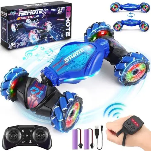 Produktbild: Ophy Ferngesteuertes Auto, RC-Stunt-Auto mit Licht- und Soundeffekten, 360°-Drehung, 6-12 Jahre Spiele für Kinder, Geschenke für Jungen und Mädchen