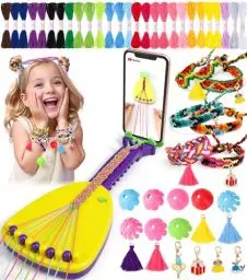 Produktbild: Ophy Freundschaftsbänder Bastelset, Flechtset mit Handyhalter und 35 Garnbündeln mit 16 DIY-Dekorationen. Freundschaft Armbänder Basteln, Geburtstagsgeschenke für Kinder im Alter von 6–12 Jahren