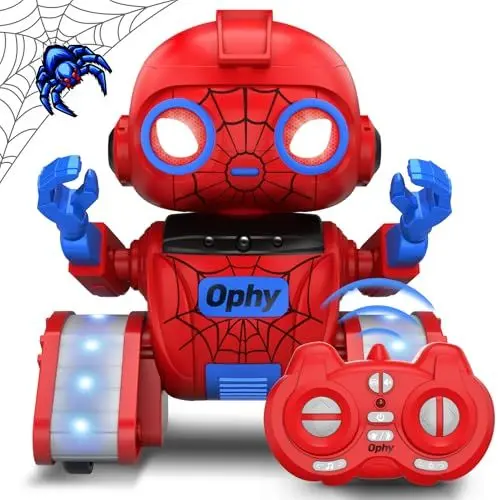 Produktbild: Ophy Roboter Kinder Spielzeug Spider, wiederaufladbar und projizierbar, RC-Roboter mit LED-Augen und Musik, RC-Spielzeug Monster mit Gestensensor für ab3 4 5 6 7 8Jahre Jungenund Mädchen Geschenk Rot