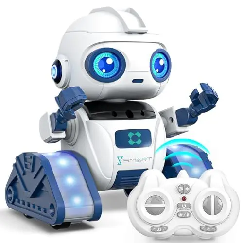 Produktbild: Ophy Roboter Kinder Spielzeug, wiederaufladbar und projizierbar, RC-Roboter mit LED-Augen und Musik, RC-Spielzeug mit Gestensensor für ab 3 4 5 6 7 8 9 10 Jahre Jungen und Mädchen Geschenk