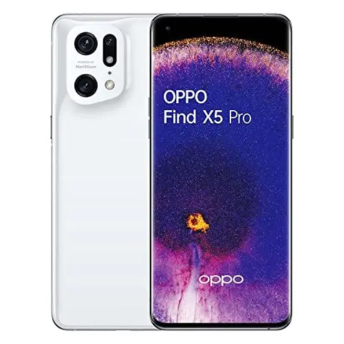 Produktbild: OPPO Find X5 Pro Smartphone, 50 MP Dreifachkamera, 5.000 mAh Akku mit 80W Schnellladen, 6,7 Zoll 120 Hz AMOLED Display, Qualcomm Snapdragon 8 Gen 1, 12 GB Arbeitsspeicher, 256 GB, Ceramic White
