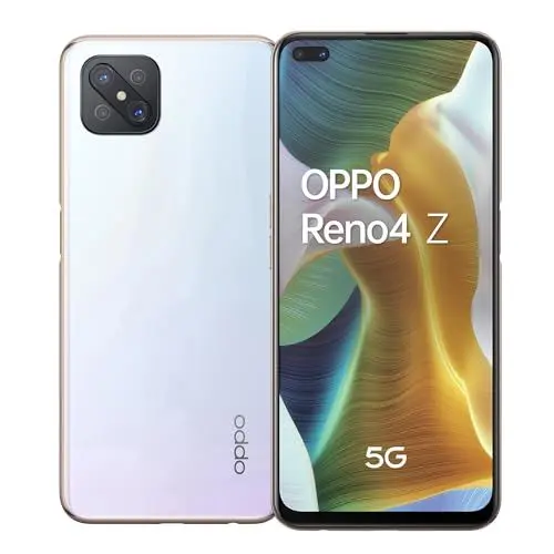 Produktbild: OPPO Reno4 Z 5G Smartphone, 6,5 '' Display + 120 Hz Bildwiederholfrequenz, 4 Kameras, 8 GB und 128 GB nicht erweiterbarer RAM, 4000 mAh Akku, Dual Sim, 2020, (italienische Version), Tauweiß