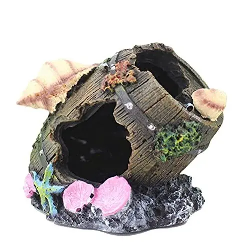 Produktbild: Aquarium-Dekor, Künstliche Höhlenlandschaft, Aquarium-Dekorationen, Aquarium-Zubehör, Salzwasser-Süßwasser-Fischhaus für Kleine und Mittelgroße Fische, Gartenteich-Ornamente