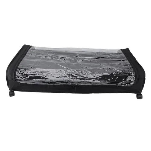 Produktbild: OPPWONG Unterbett-Aufbewahrung mit Rollen, Hochbelastbar, Rollbar Unter der Bettschublade, Schuh-Organizer, Unterbett-Aufbewahrungsbehälter mit Transparenten Deckeln für Schrank, (BLACK)
