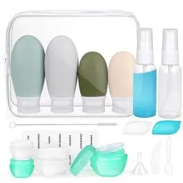 Produktbild: Opret 18 Stück Silikon Reiseflaschen Set 30/60/100ml, Reiseflaschen Zum Befüllen Toilettenartikel, Auslaufsicher Nachfüllbare TSA-Zugelassen Leer Kosmetik Reiseset Reisegröße Behälter (FDA) (BPA-Frei)