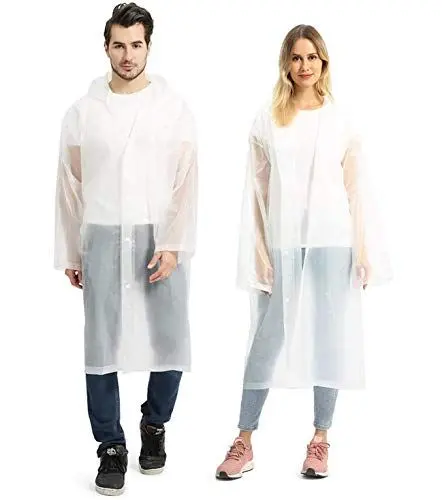Produktbild: Opret 2 Stück Regenmantel Durchsichtiger Regenponcho für Damen und Herren, Wiederverwendbar Wasserdicht Regencape Regenjacke, Eva Atmungsaktiv Regen Zubehör für Wandern Radfahren Camping Reisen