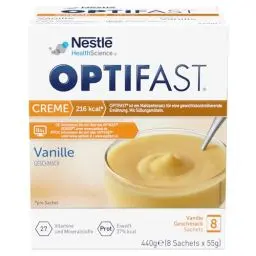 Produktbild: OPTIFAST Diät Creme Vanille zum Abnehmen | eiweißreicher Mahlzeitenersatz mit wichtigen Vitaminen und Mineralstoffen | schnell zubereitet und lecker im Geschmack | 8 x 55g