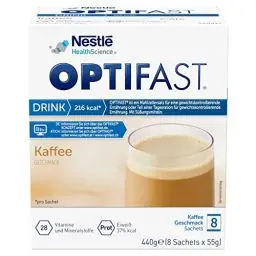 Produktbild: OPTIFAST® Diät Shake Kaffee zum Abnehmen | eiweißreicher Mahlzeitersatz mit wichtigen Vitaminen und Mineralstoffen | schnell zubereitet und lecker im Geschmack | 8 x 55g