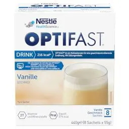Produktbild: OPTIFAST® Diät Shake Vanille zum Abnehmen | eiweißreicher Mahlzeitersatz mit wichtigen Vitaminen und Mineralstoffen | schnell zubereitet und lecker im Geschmack | 8 x 55g