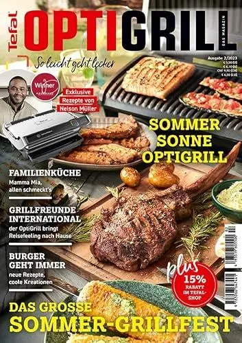 Produktbild: OptiGrill Magazin: So leicht geht lecker. Das grosse Sommer-Grillfest. Exklusive Rezepte von Nelson Müller und Benni Hetterich 