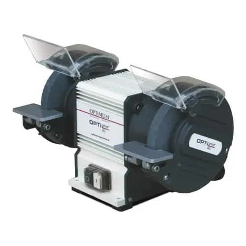 Produktbild: Optimum Doppelschleifmaschine OPTIgrind GU 18 (2 Schleifscheiben fein+grob, Funkenschutz, wartungsfreier Motor), 3101510