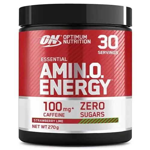 Produktbild: Optimum Nutrition Amino Energy Pre Workout Powder, Energy Drink mit Aminosäuren, BCAA, L-Glutamin und L-Leucin, Vitamin C und Koffein, Limetten-Geschmack, 30 Portionen, 270 g