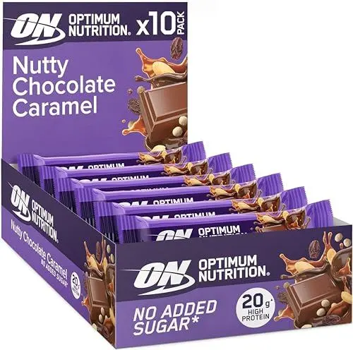 Produktbild: Optimum Nutrition Nutty Chocolate Caramel Protein Riegel 10 x 70g