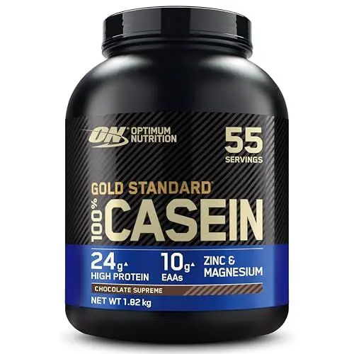 Produktbild: Optimum Nutrition Gold Standard 100% Casein langsam abbauendes Proteinpulver mit Zink, Magnesium & Aminosäuren, fördert Muskelwachstum & Reparatur über Nacht, Chocolate Supreme, 55 Portionen, 1,82 kg