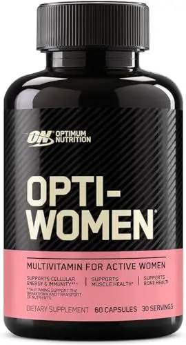 Produktbild: Optimum Nutrition ON Optiwomen, Multivitamin und Mineralstoffe Kapseln für Frauen mit Folsäure, Vitamin C, Vitamin D und B Komplex Hochdosiert, Haut und Haare Vitamine, 30 Portionen, 60 Kapseln