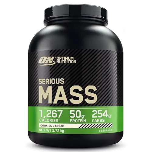 Produktbild: Optimum Nutrition Serious Mass Weight Gainer, Geschmack Cookies and Cream, 2.73kg, 8 Portionen