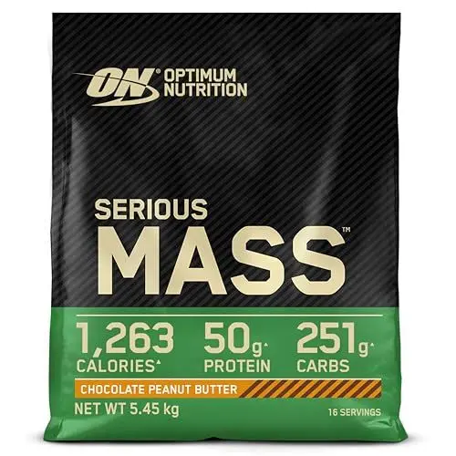 Produktbild: Optimum Nutrition Serious Mass Gainer, Geschmack Chocolate Peanut Butter, 5.45kg, 16 Portionen