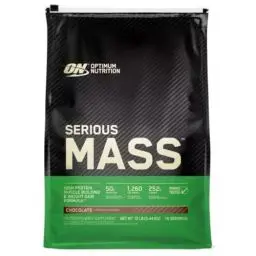 Produktbild: Optimum Nutrition Serious Mass hochkalorisches Proteinpulver für Masseaufbau mit 25 Vitaminen und Mineralien, Kreatinmonohydrat und Glutamin, Schokoladengeschmack, 16 Portionen, 5,45 kg