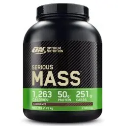 Produktbild: Optimum Nutrition Serious Mass hochkalorisches Proteinpulver für Masseaufbau mit 25 Vitaminen und Mineralien, Kreatinmonohydrat und Glutamin, Schokoladengeschmack, 8 Portionen, 2,73 kg