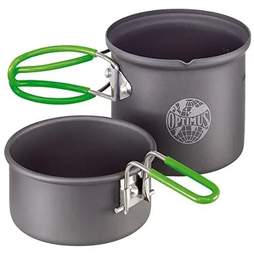 Produktbild: Optimus Terra Solo Kochset – Ultraleichtes 0,6 L Camping Kochgeschirr mit Wärmetauscher & Antihaftbeschichtung | Für 1 Person | 209 g | Aluminium | Kompakt & robust