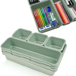 Produktbild: Optiwerk Schubladen Organizer, Pastellgrün, Schubladeorganizer, Drawerorganizer, Make Up-Organizer Schublade Schrankorganizer Bad, Badezimmer Box, Schminktischorganizer, Ordnungsboxen