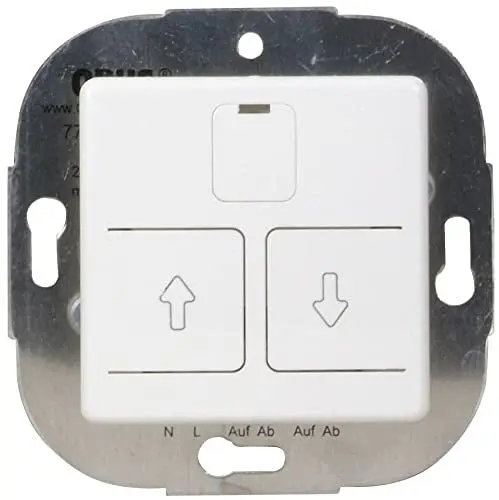 Produktbild: Opus 512.614.37 El.Rollladenschalter, pw mit Abdeckung 230V, max. 750VA, polarweiß