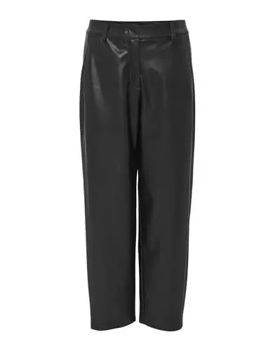 Produktbild: OPUS Damen City Pants | Tapered Pants MARUTO Relaxed in Lederoptik Black, 38