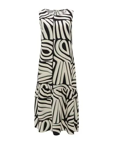 Produktbild: OPUS Damen Midikleid | Midikleid WICY Oasis A-Linie aus ECOVERO™ Viskose Black, 44