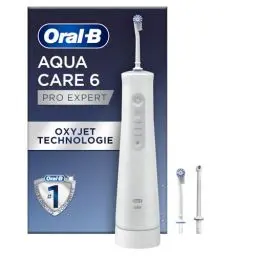 Produktbild: Oral-B AquaCare 6 Kabellose Munddusche, 3 Ersatzdüsen, Zahnzwischenraumreiniger, sanfte Zahnreinigung & gesündes Zahnfleisch, Oxyjet-Technologie, 3 Modi für Zahnpflege, Geschenk Mann/Frau, weiß/grau