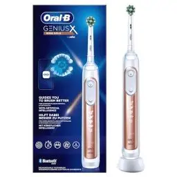 Produktbild: Oral-B Genius X Elektrische Zahnbürste/Electric Toothbrush, 6 Putzmodi für Zahnpflege, künstliche Intelligenz & Bluetooth-App, Geschenk Mann/Frau, Designed by Braun, rosegold