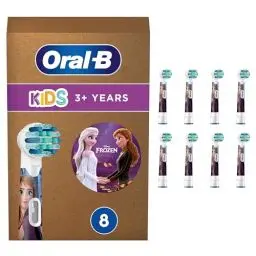 Produktbild: Oral-B Kids Frozen Aufsteckbürsten für elektrische Zahnbürste, 8 Stück, extra weiche Borsten, Zahnbürstenaufsatz für Oral-B Zahnbürsten, für Kinder ab 3 Jahren, briefkastenfähige Verpackung