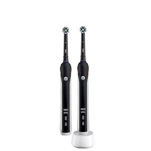 Produktbild: Oral-B, PRO 2900 Black Edition Doppelpack Elektrische ZahnbürsteElectric Toothbrush visuelle Andruckkontrolle für extra Zahnfleischschutz Modi inkl. Sensitiv Timer Aufsteckbürsten, Schwarz, 2 stück