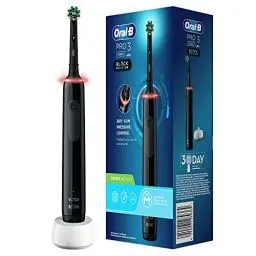 Produktbild: Oral-B PRO 3 3000 CrossAction Elektrische Zahnbürste/Electric Toothbrush, mit 3 Putzmodi und visueller 360° Andruckkontrolle für Zahnpflege, Geschenk Mann/Frau, Designed by Braun, schwarz