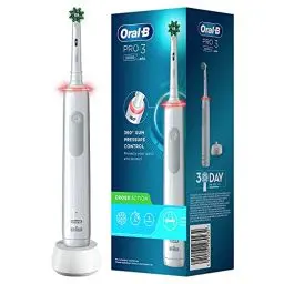 Produktbild: Oral-B PRO 3 3000 CrossAction Elektrische Zahnbürste/Electric Toothbrush, mit 3 Putzmodi und visueller 360° Andruckkontrolle für Zahnpflege, Geschenk Mann/Frau, Designed by Braun, weiß