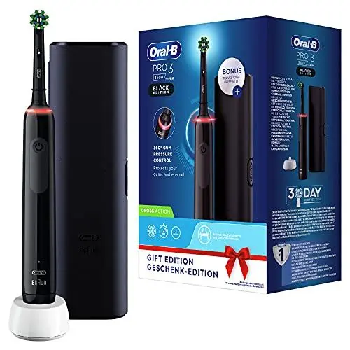 Produktbild: Oral-B Pro 3 3500 Edition mit Reise-Etui, Schwarz, 3 Stück (1er Pack)