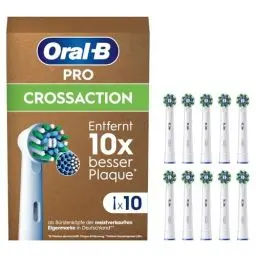Produktbild: Oral-B Pro CrossAction Aufsteckbürsten für elektrische Zahnbürste, 10 Stück, überlegene Zahnreinigung, X-Borsten, Original Zahnbürstenaufsatz für Oral-B Zahnbürsten, briefkastenfähige Verpackung