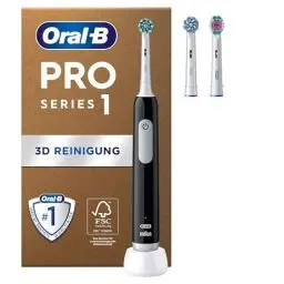 Produktbild: Oral-B Pro Series 1 Plus Edition Elektrische Zahnbürste/Electric Toothbrush, PLUS 3 Aufsteckbürsten, 3 Putzmodi für Zahnpflege, Designed by Braun, black