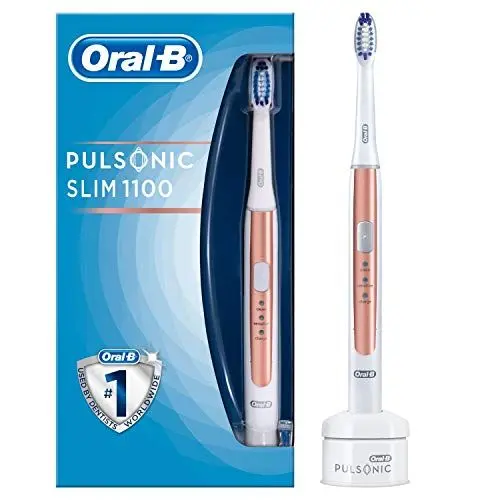 Produktbild: Oral-B Pulsonic Slim 1100 Elektrische Schallzahnbürste, mit Timer und Aufsteckbürste, rosegold