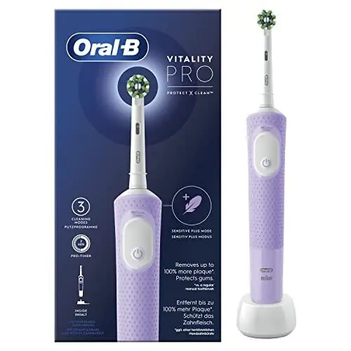 Produktbild: Oral-B Vitality Pro Elektrische Zahnbürste/Electric Toothbrush, 3 Putzmodi für Zahnpflege, Geschenk Mann/Frau, Designed by Braun, lila