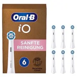 Produktbild: Oral-B iO Sanfte Reinigung Aufsteckbürsten für elektrische Zahnbürste, 6 Stück, sanfte Zahnreinigung, Zahnbürstenaufsatz für Oral-B iO Zahnbürsten, briefkastenfähige Verpackung