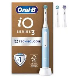 Produktbild: Oral-B iO Series 3 Plus Edition Elektrische Zahnbürste/Electric Toothbrush, PLUS 3 Aufsteckbürsten, 3 Putzmodi für Zahnpflege, Designed by Braun, ice blue