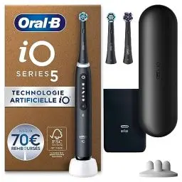 Produktbild: Oral-B iO Series 5 Plus Edition Elektrische Zahnbürste/Electric Toothbrush, PLUS 3 Aufsteckbürsten inkl. Whitening, Magnet-Etui, 5 Putzmodi, Designed by Braun, Geschenk Mann/Frau, Matt Black