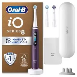 Produktbild: Oral-B iO Series 8 Plus Edition Elektrische Zahnbürste/Electric Toothbrush, PLUS 3 Aufsteckbürsten inkl. Whitening, Magnet-Etui, 6 Putzmodi, Geschenk Mann/Frau, violet